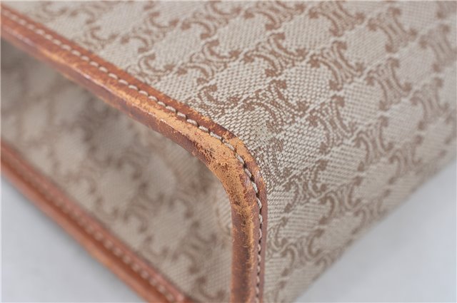 Authentic CELINE Macadam Blason Pattern Clutch Hand Bag PVC Leather Beige J1987