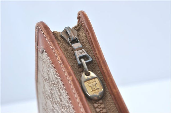 Authentic CELINE Macadam Blason Pattern Clutch Hand Bag PVC Leather Beige J1987