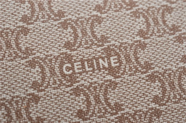 Authentic CELINE Macadam Blason Pattern Clutch Hand Bag PVC Leather Beige J1987