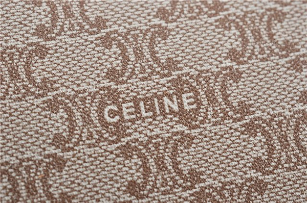 Authentic CELINE Macadam Blason Pattern Clutch Hand Bag PVC Leather Beige J1987