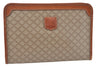 Authentic CELINE Macadam Blason Pattern Clutch Hand Bag PVC Leather Beige J1988