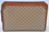 Authentic CELINE Macadam Blason Pattern Clutch Hand Bag PVC Leather Beige J1988