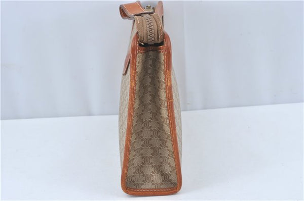 Authentic CELINE Macadam Blason Pattern Clutch Hand Bag PVC Leather Beige J1988