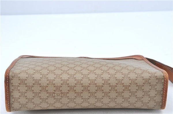 Authentic CELINE Macadam Blason Pattern Clutch Hand Bag PVC Leather Beige J1988