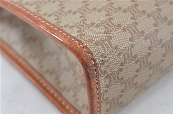 Authentic CELINE Macadam Blason Pattern Clutch Hand Bag PVC Leather Beige J1988