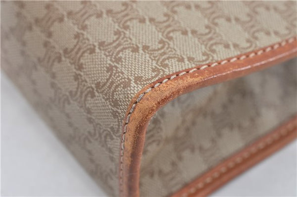 Authentic CELINE Macadam Blason Pattern Clutch Hand Bag PVC Leather Beige J1988