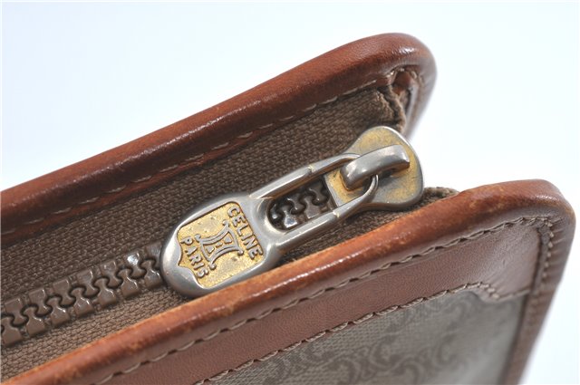 Authentic CELINE Macadam Blason Pattern Clutch Hand Bag PVC Leather Beige J1988
