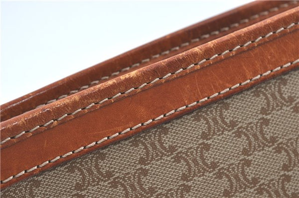 Authentic CELINE Macadam Blason Pattern Clutch Hand Bag PVC Leather Beige J1988
