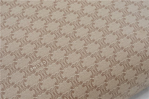Authentic CELINE Macadam Blason Pattern Clutch Hand Bag PVC Leather Beige J1988
