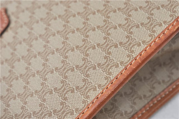 Authentic CELINE Macadam Blason Pattern Clutch Hand Bag PVC Leather Beige J1988