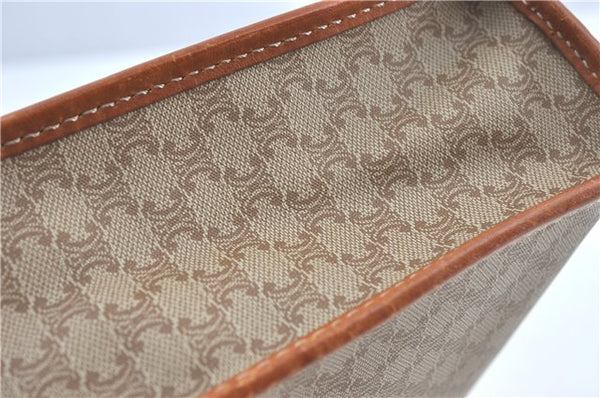 Authentic CELINE Macadam Blason Pattern Clutch Hand Bag PVC Leather Beige J1988