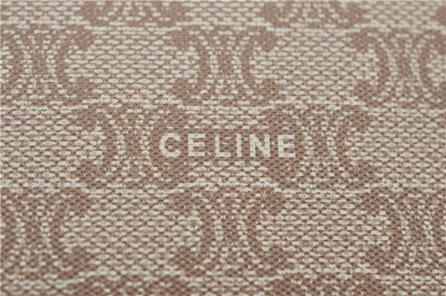 Authentic CELINE Macadam Blason Pattern Clutch Hand Bag PVC Leather Beige J1988