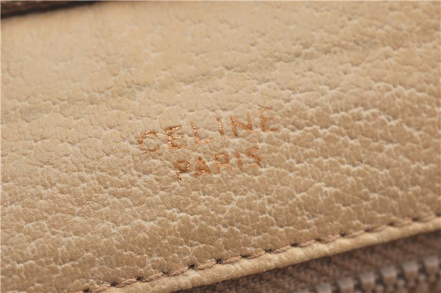 Authentic CELINE Macadam Blason Pattern Clutch Hand Bag PVC Leather Beige J1988