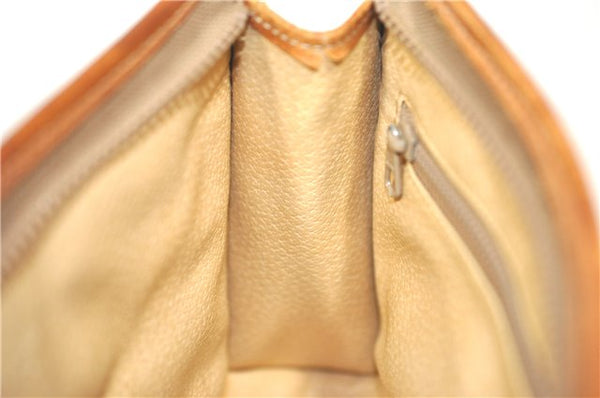 Authentic CELINE Macadam Blason Pattern Clutch Hand Bag PVC Leather Beige J1988