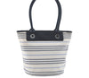 Authentic BURBERRY Vintage Canvas Leather Shoulder Tote Bag Ivory Navy J1990