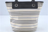 Authentic BURBERRY Vintage Canvas Leather Shoulder Tote Bag Ivory Navy J1990