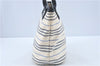 Authentic BURBERRY Vintage Canvas Leather Shoulder Tote Bag Ivory Navy J1990