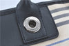 Authentic BURBERRY Vintage Canvas Leather Shoulder Tote Bag Ivory Navy J1990