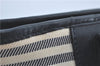 Authentic BURBERRY Vintage Canvas Leather Shoulder Tote Bag Ivory Navy J1990