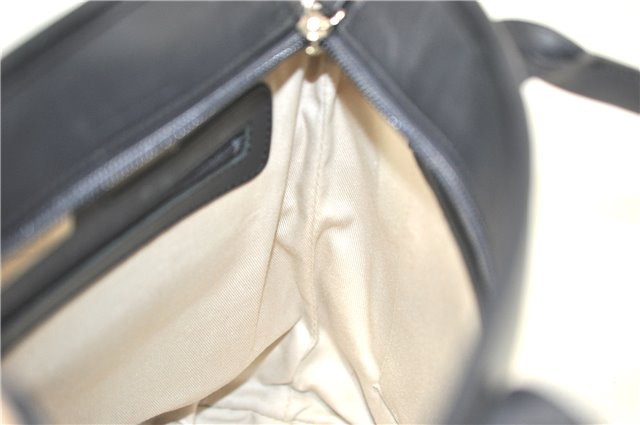Authentic BURBERRY Vintage Canvas Leather Shoulder Tote Bag Ivory Navy J1990