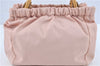 Auth Salvatore Ferragamo Vara Nylon Enamel 2Way Shoulder Hand Bag Pink SF J1992