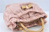 Auth Salvatore Ferragamo Vara Nylon Enamel 2Way Shoulder Hand Bag Pink SF J1992
