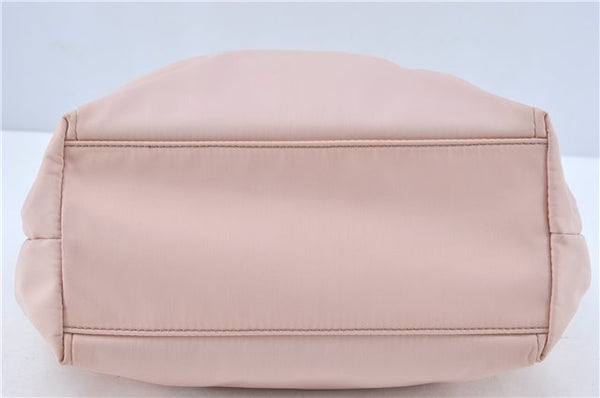 Auth Salvatore Ferragamo Vara Nylon Enamel 2Way Shoulder Hand Bag Pink SF J1992