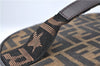 Authentic FENDI Zucca Vanity Bag Pouch Purse Canvas Leather Brown J1993