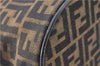 Authentic FENDI Zucca Vanity Bag Pouch Purse Canvas Leather Brown J1993