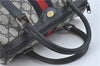 Authentic GUCCI Sherry Line Hand Boston Bag GG PVC Leather Navy Blue Junk J1996