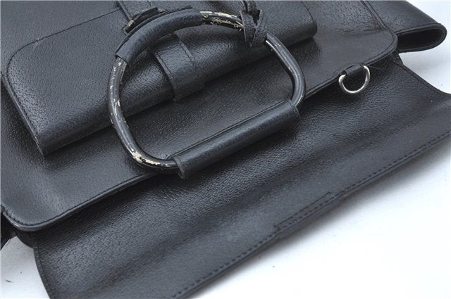 Authentic GUCCI 2Way Shoulder Cross Body Hand Bag Purse Leather Black Junk J1997