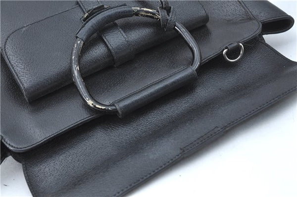 Authentic GUCCI 2Way Shoulder Cross Body Hand Bag Purse Leather Black Junk J1997