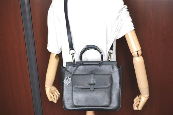 Authentic GUCCI 2Way Shoulder Cross Body Hand Bag Purse Leather Black Junk J1997