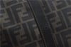 Authentic FENDI Zucca Travel Boston Bag PVC Leather Brown Black  J1998