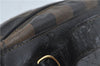 Authentic FENDI Pequin Vanity Case Hand Bag Pouch PVC Leather Brown Black J1999