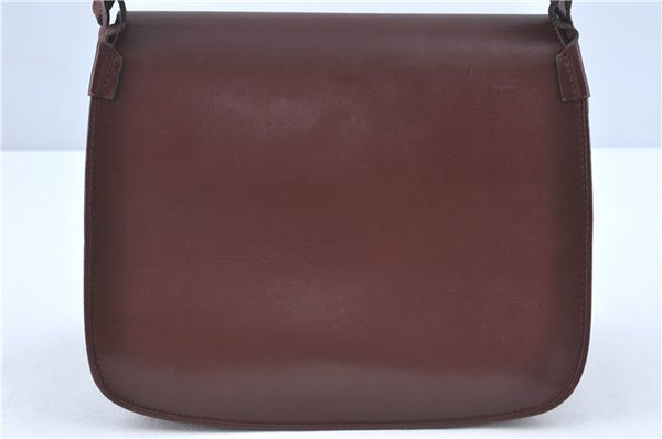 Authentic Cartier Must de Cartier Leather Shoulder Cross Bag Bordeaux Red J2003