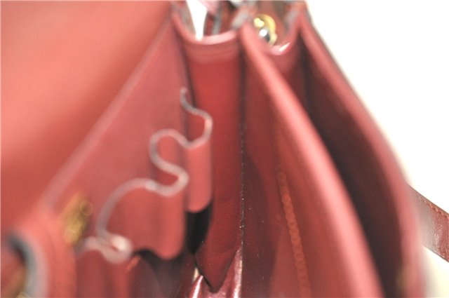 Authentic Cartier Must de Cartier Leather Shoulder Cross Bag Bordeaux Red J2003