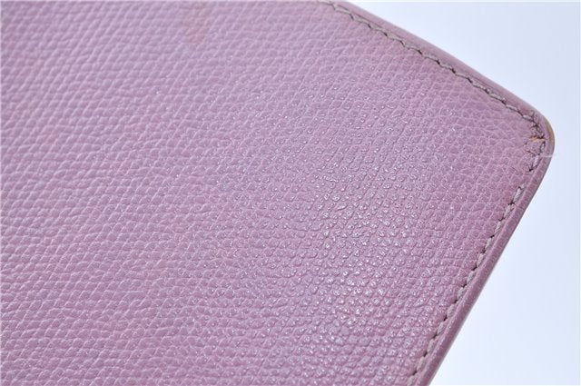 Authentic CHANEL Calf Skin Bifold Wallet Purse Light Purple CC Logo J2005