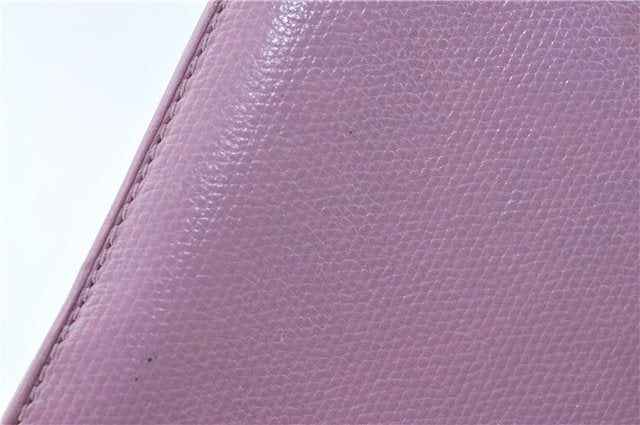 Authentic CHANEL Calf Skin Bifold Wallet Purse Light Purple CC Logo J2005