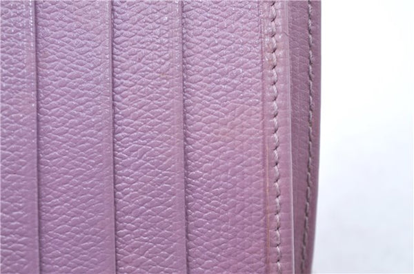 Authentic CHANEL Calf Skin Bifold Wallet Purse Light Purple CC Logo J2005