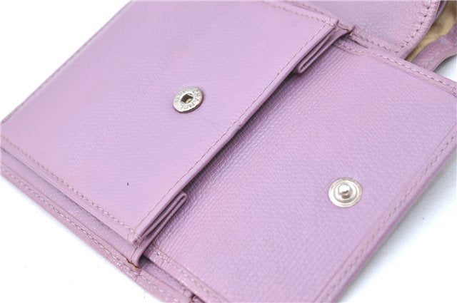 Authentic CHANEL Calf Skin Bifold Wallet Purse Light Purple CC Logo J2005