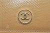 Authentic CHANEL CoCo Button Calf Skin Bifold Wallet Purse Beige CC Logo J2007