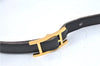 Authentic HERMES Ladies Leather Belt Reversible Size 80cm 29.9-31.9" Black J2011