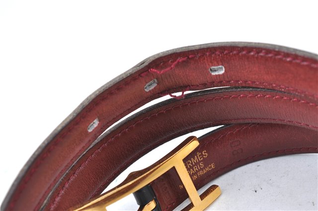 Authentic HERMES Ladies Leather Belt Reversible Size 80cm 29.9-31.9