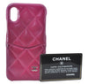 Authentic CHANEL Calf Skin CC Logo Matelasse iPhone Case X XS Pink J2012