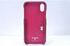 Authentic CHANEL Calf Skin CC Logo Matelasse iPhone Case X XS Pink J2012