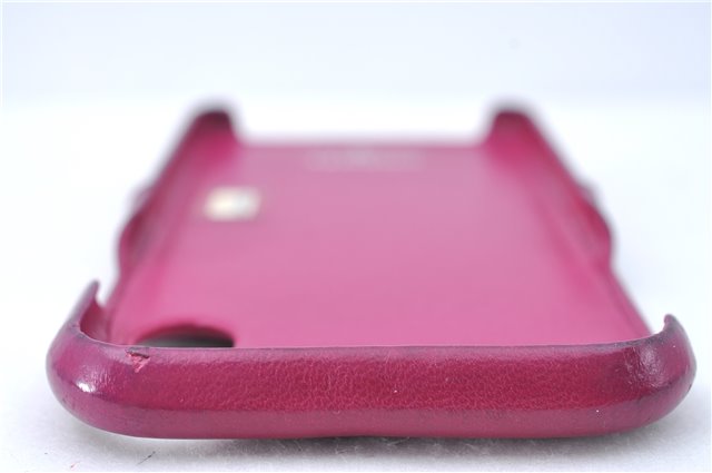 Authentic CHANEL Calf Skin CC Logo Matelasse iPhone Case X XS Pink J2012