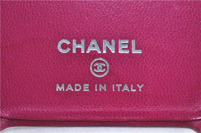 Authentic CHANEL Calf Skin CC Logo Matelasse iPhone Case X XS Pink J2012