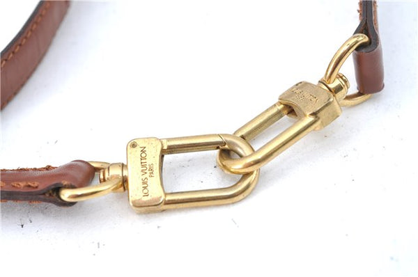 Authentic Louis Vuitton Leather Shoulder Strap Brown 38.8-45.9" LV J2013