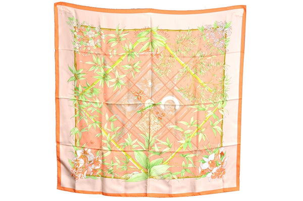 Authentic HERMES Carre 90 Scarf "SERENITE" Silk Orange Box J2017